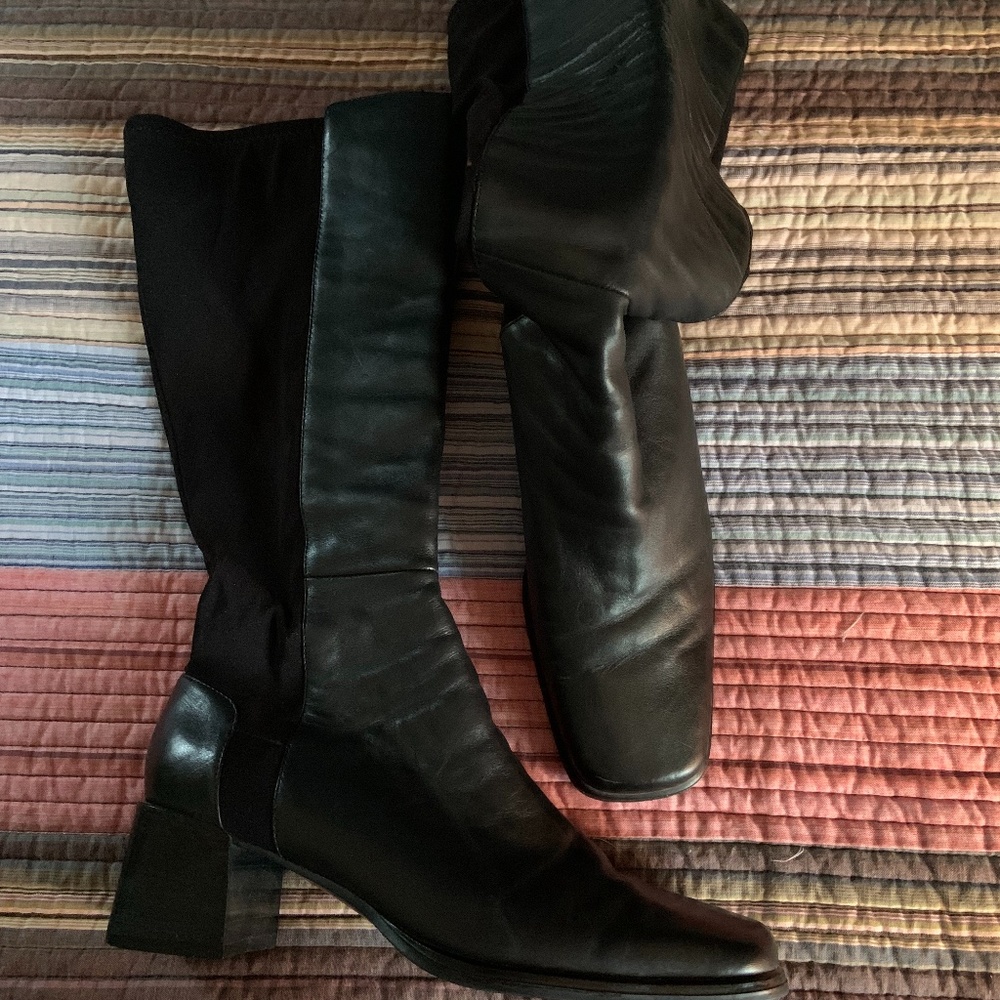 Black Liz Claiborne Boots, elastic back, 8 1/2 M